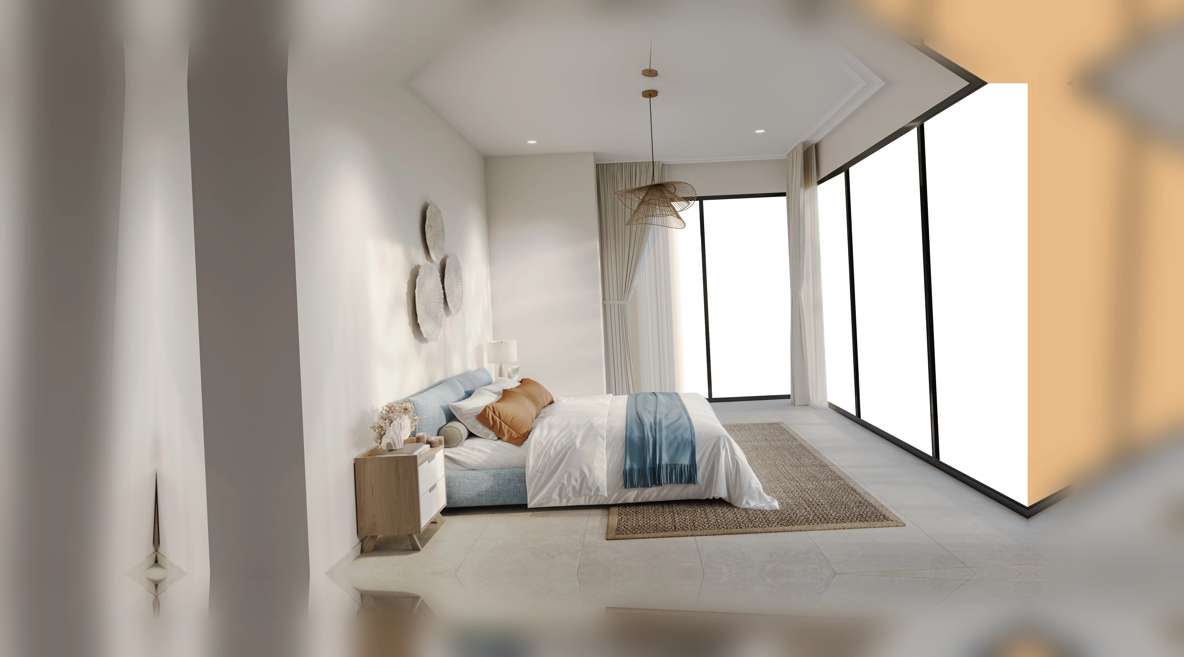 Phòng ngủ căn 1 Phòng Ngủ nhìn ra biển